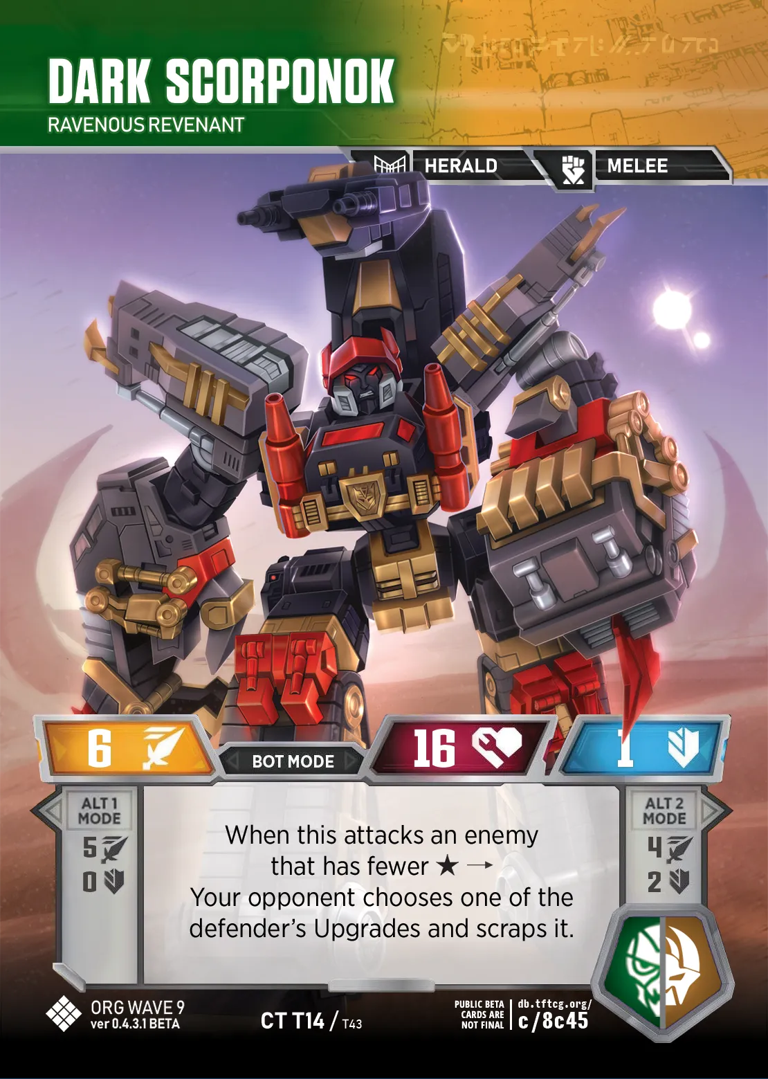 Dark Scorponok // Ravenous Revenant bot mode