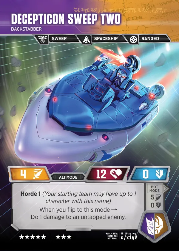 Decepticon Sweep Two // Backstabber alt mode