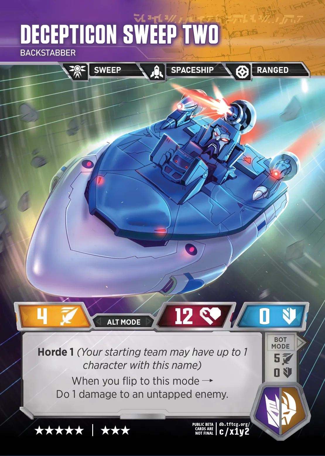 Decepticon Sweep Two // Backstabber alt mode