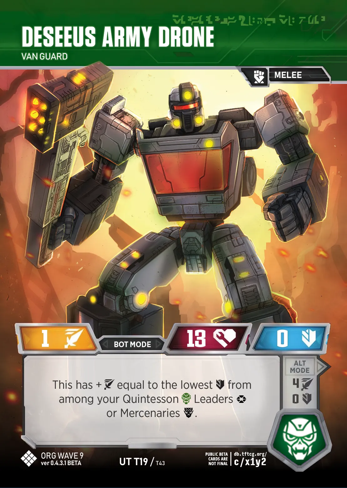 Deseeus Army Drone // Van Guard (1) bot mode