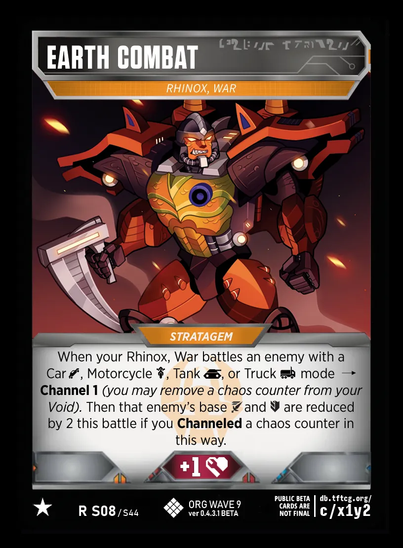 Earth Combat // Rhinox, War card face