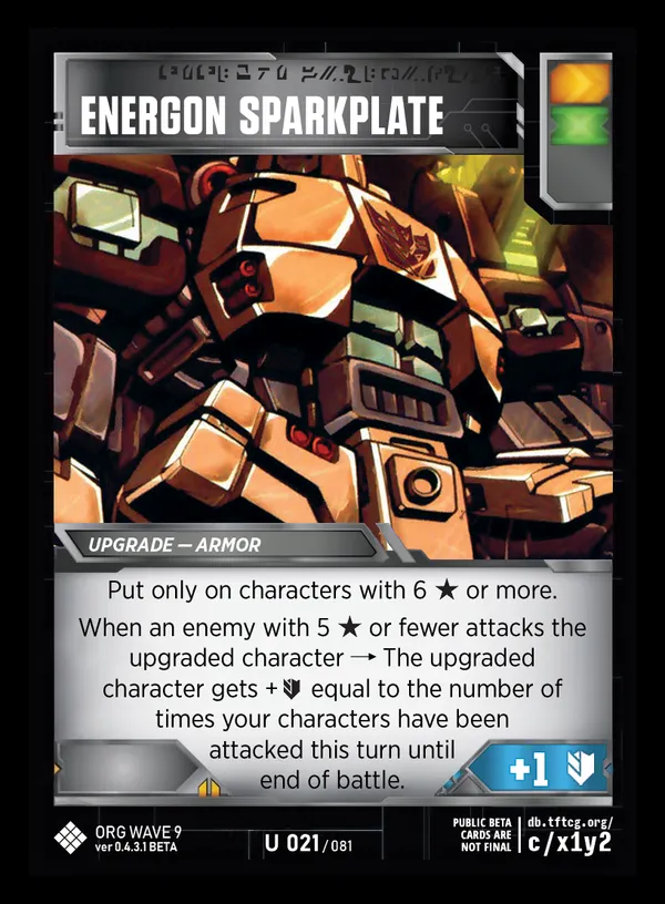 Energon Sparkplate