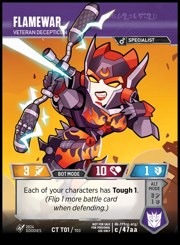 Flamewar // Veteran Decepticon bot mode