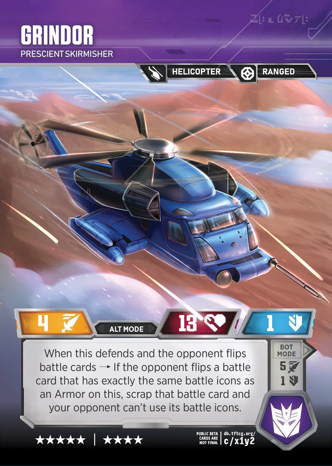 Grindor // Prescient Skirmisher alt mode