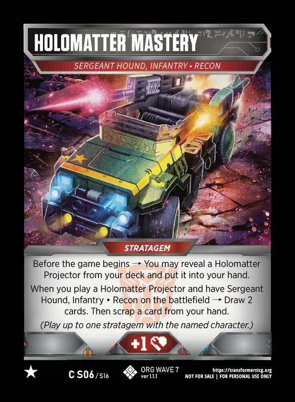 Holomatter Mastery // Sergeant Hound, Infantry • Recon card face
