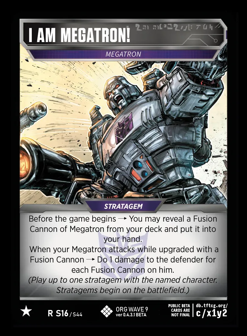 I Am Megatron! // Megatron card face