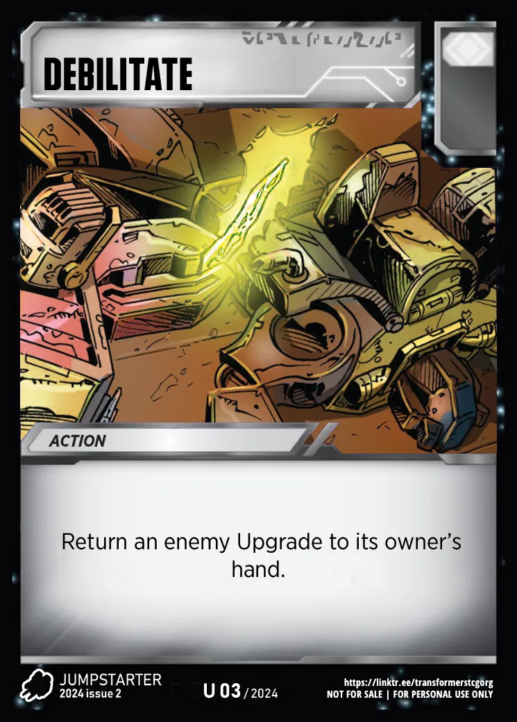 Jumpstarter Update Booster card Debilitate