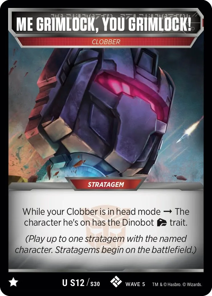 Me Grimlock, You Grimlock! stratagem from Wave 5