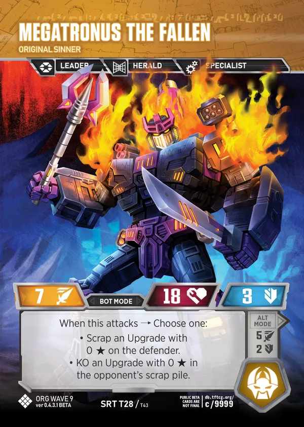 Megatronus the Fallen // Original Sinner bot mode