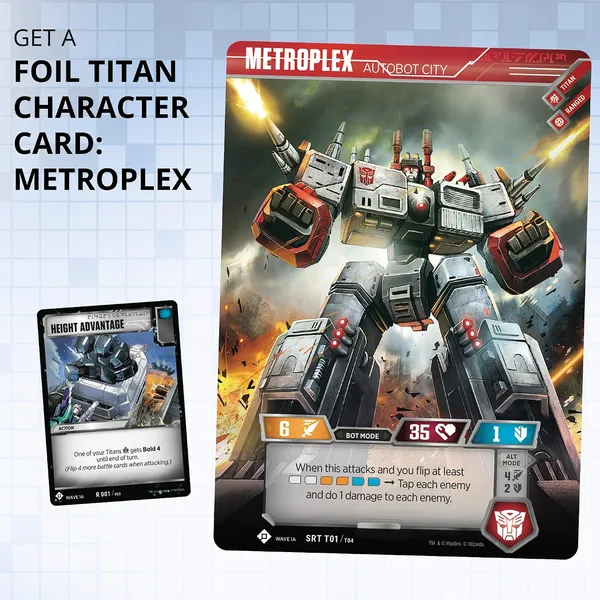 Get a Foil Titan character card: Metroplex