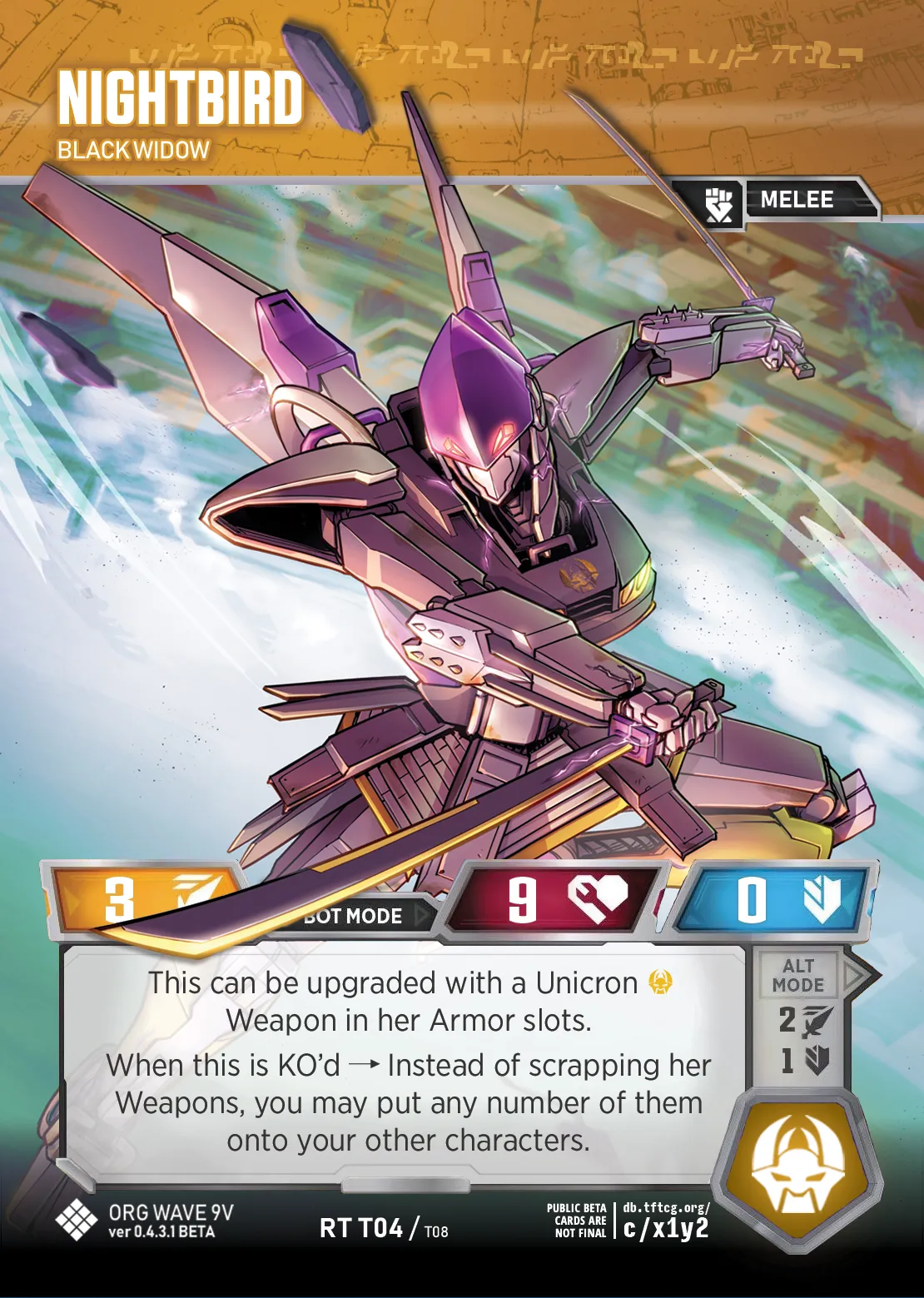 Nightbird // Black Widow bot mode