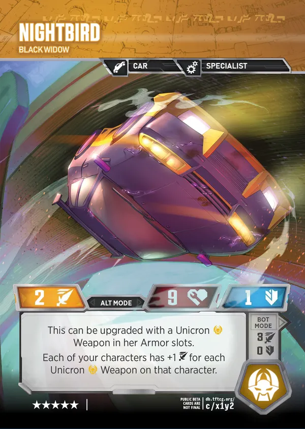 Nightbird // Black Widow alt mode