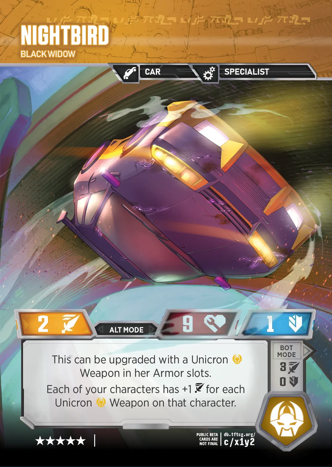 Nightbird // Black Widow alt mode
