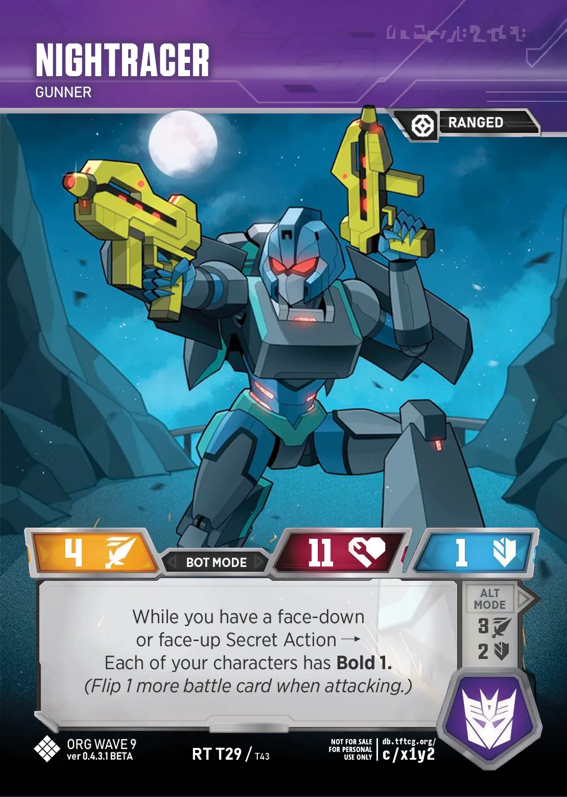 Nightracer // Gunner bot mode