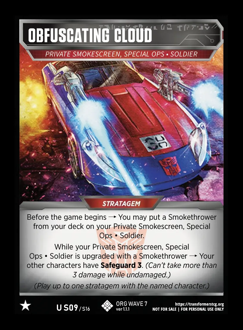 Obfuscating Cloud // Private Smokescreen, Special Ops • Soldier card face