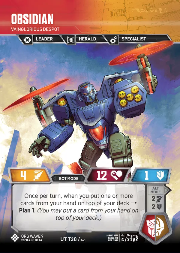 Obsidian // Vainglorious Despot bot mode