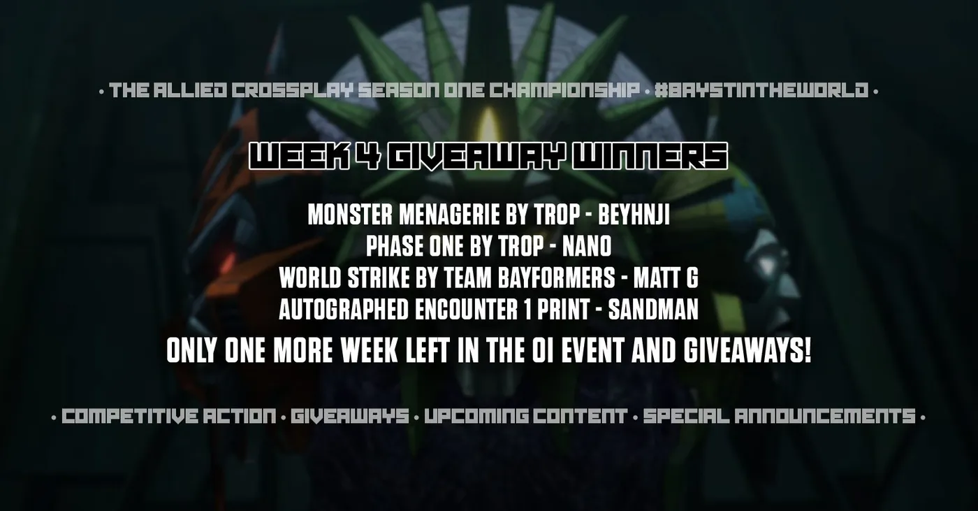 Week 4 Giveaway Winners