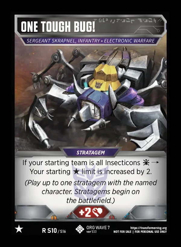 One Tough Bug! // Sergeant Skrapnel, Infantry • Electronic Warfare card face