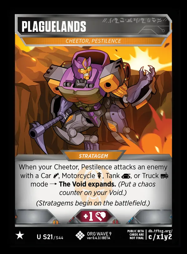 Plaguelands // Cheetor, Pestilence card face