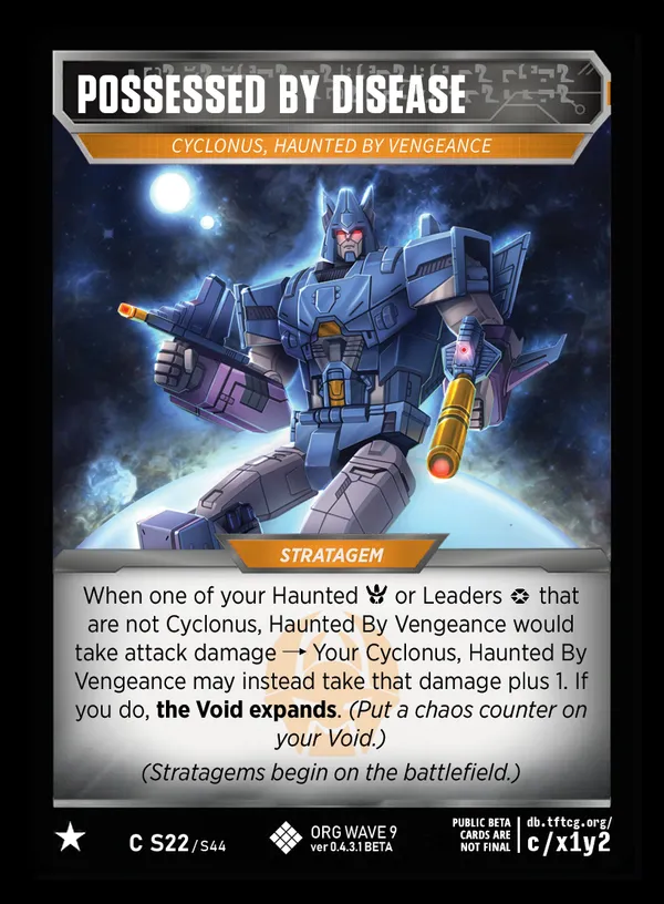 Possessed By Disease // Cyclonus, Haunted By Vengeance card face