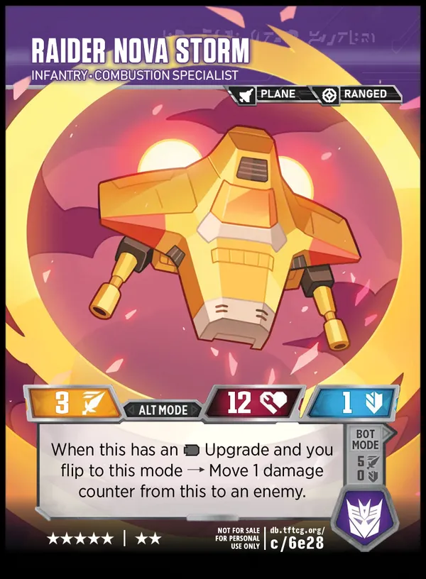 Raider Nova Storm // Infantry • Combustion Specialist alt mode