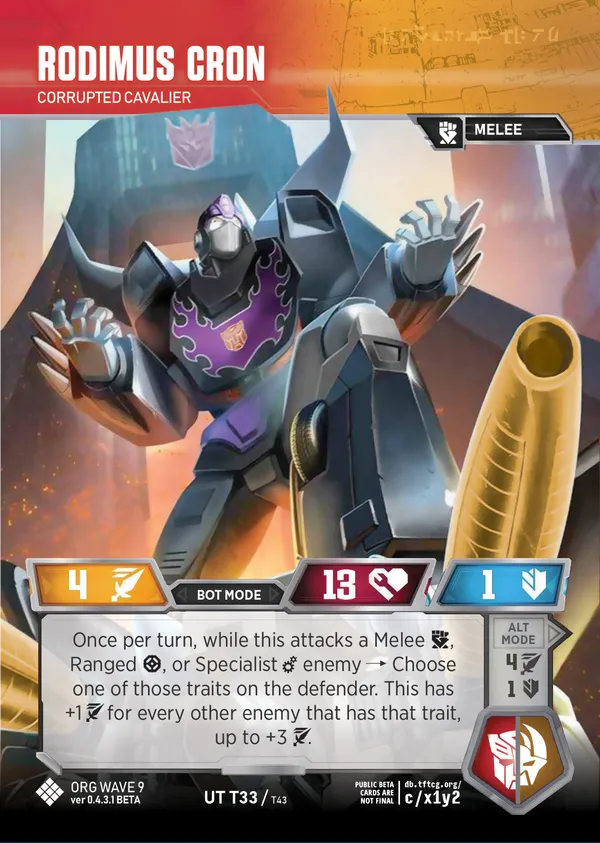 Rodimus Cron // Corrupted Cavalier bot mode