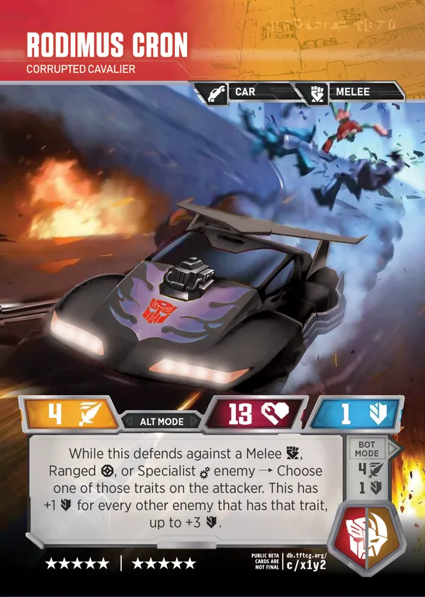 Rodimus Cron // Corrupted Cavalier alt mode