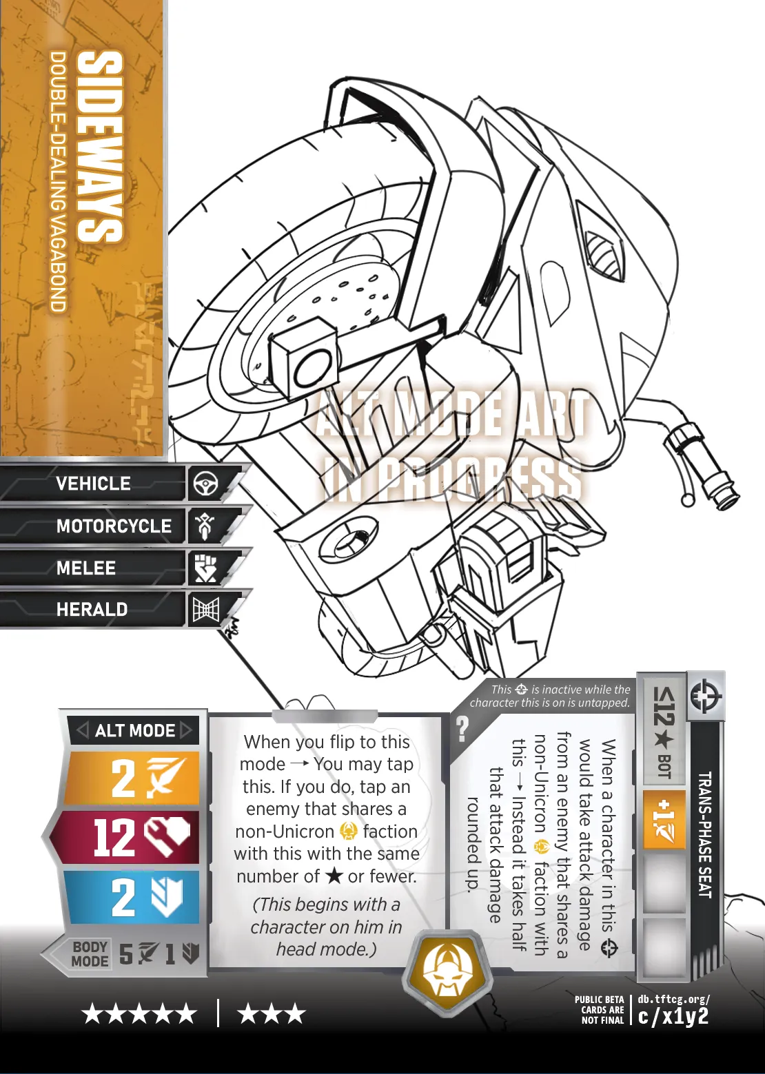 Sideways // Double-Dealing Vagabond alt mode