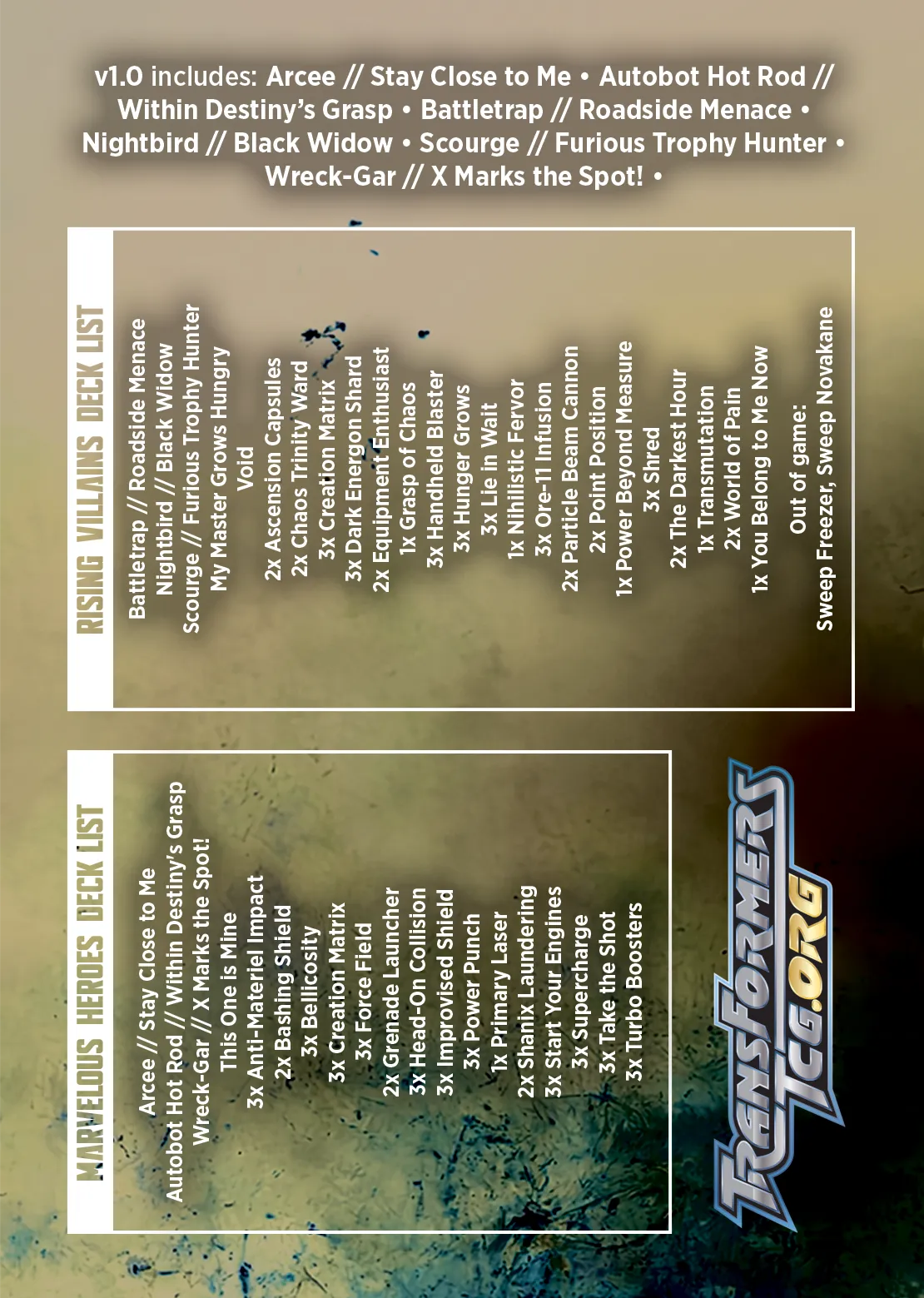 OW9V Shanix Pack Cover 1/5 deck list