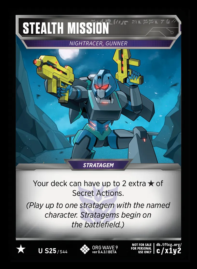 Stealth Mission // Nightracer, Gunner card face