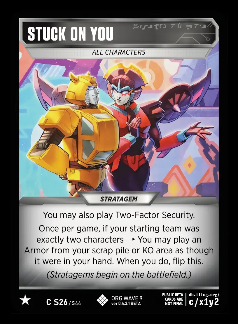 Stuck on You // All Characters card face