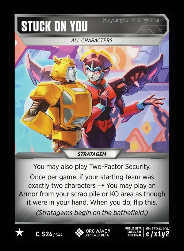 Stuck on You // All Characters card face