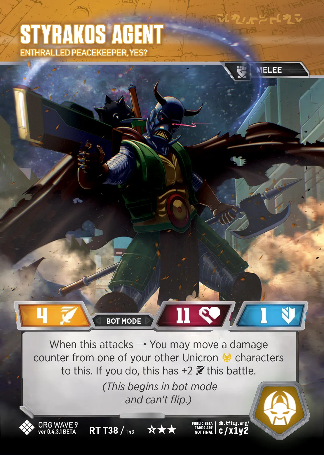 Styrakos Agent // Enthralled Peacekeeper, Yes? bot mode