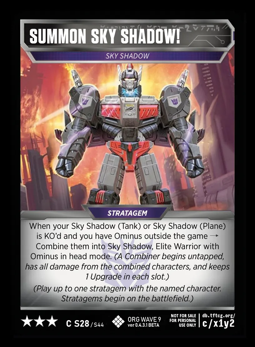 Summon Sky Shadow! // Sky Shadow card face