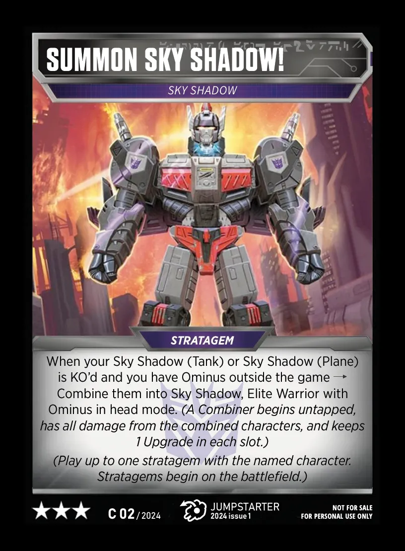 Summon Sky Shadow! face – replaces Wave 5's Sky Shadow Sync