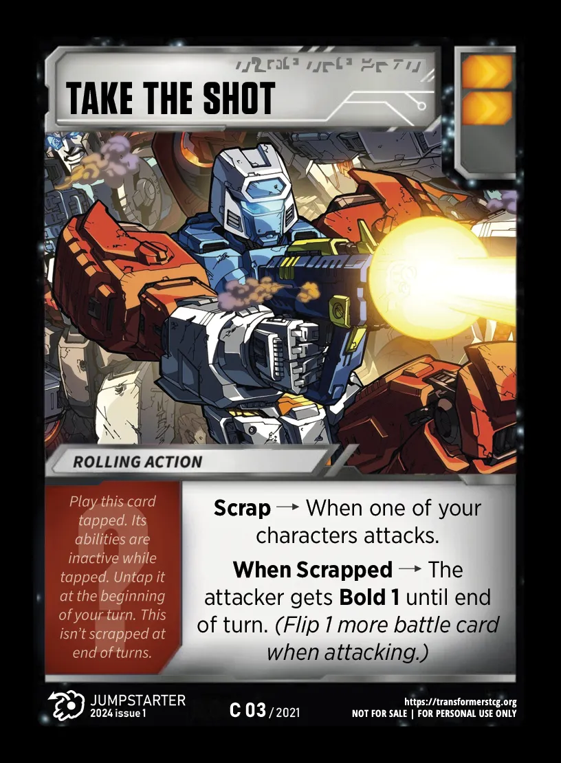Take the Shot – replaces Wave 1's Peace Through Tyranny