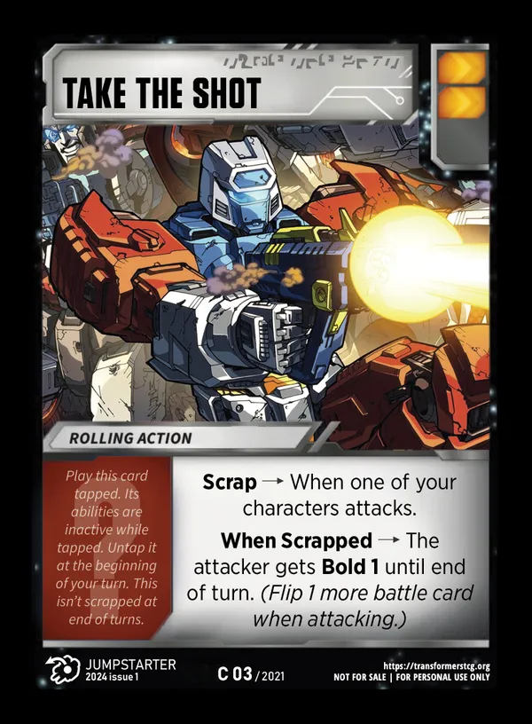 Take the Shot – replaces Wave 1's Peace Through Tyranny