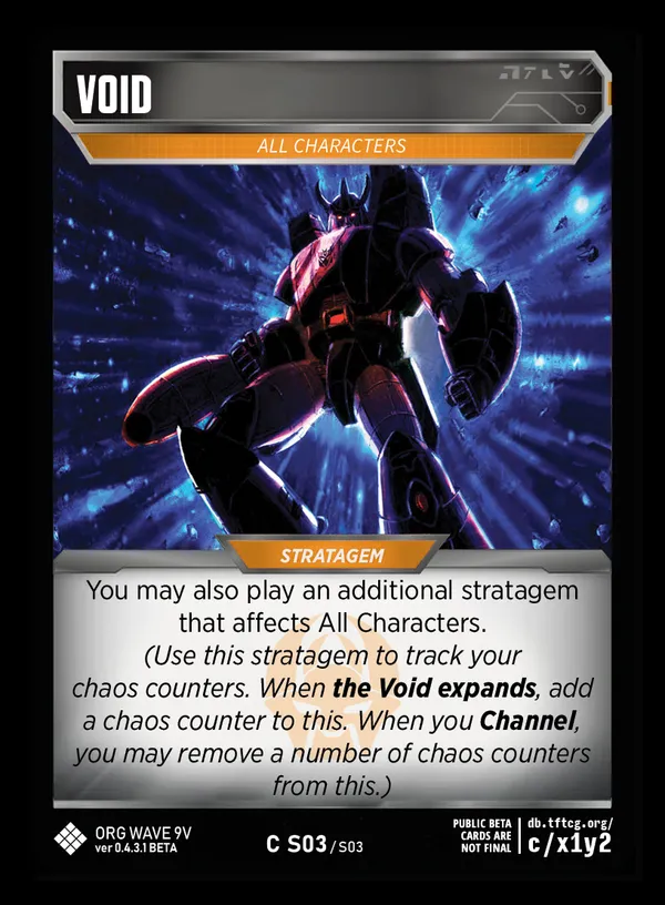 Void // All Characters card face