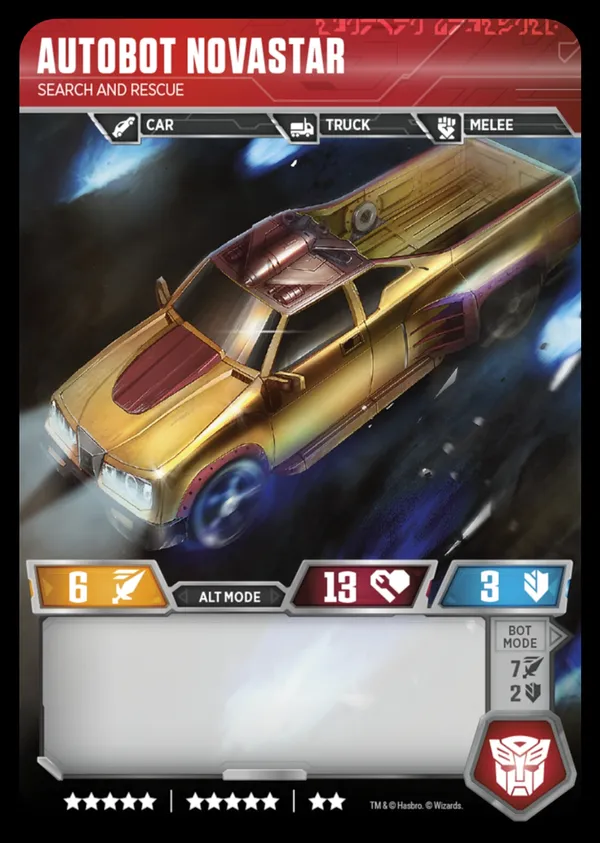Autobot Novastar // Search and Rescue alt mode