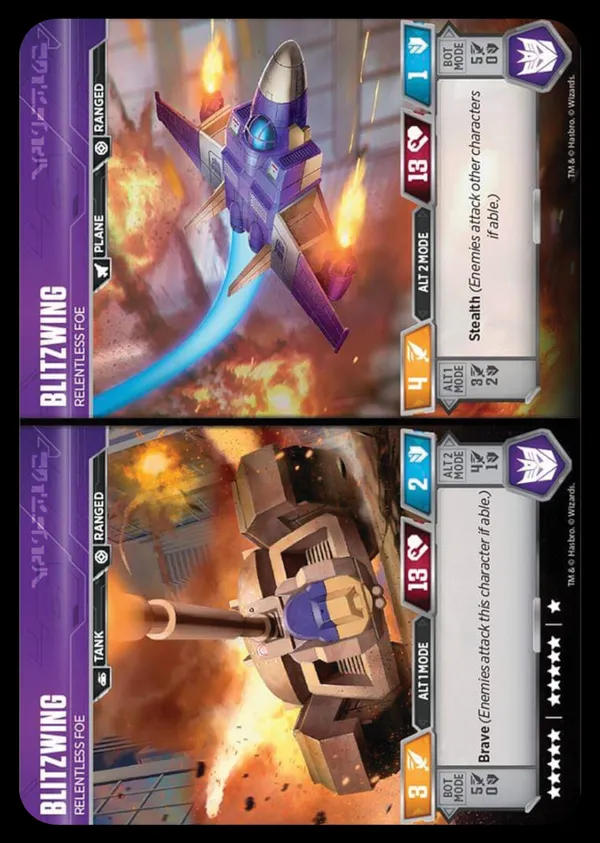Blitzwing // Relentless Foe alt modes