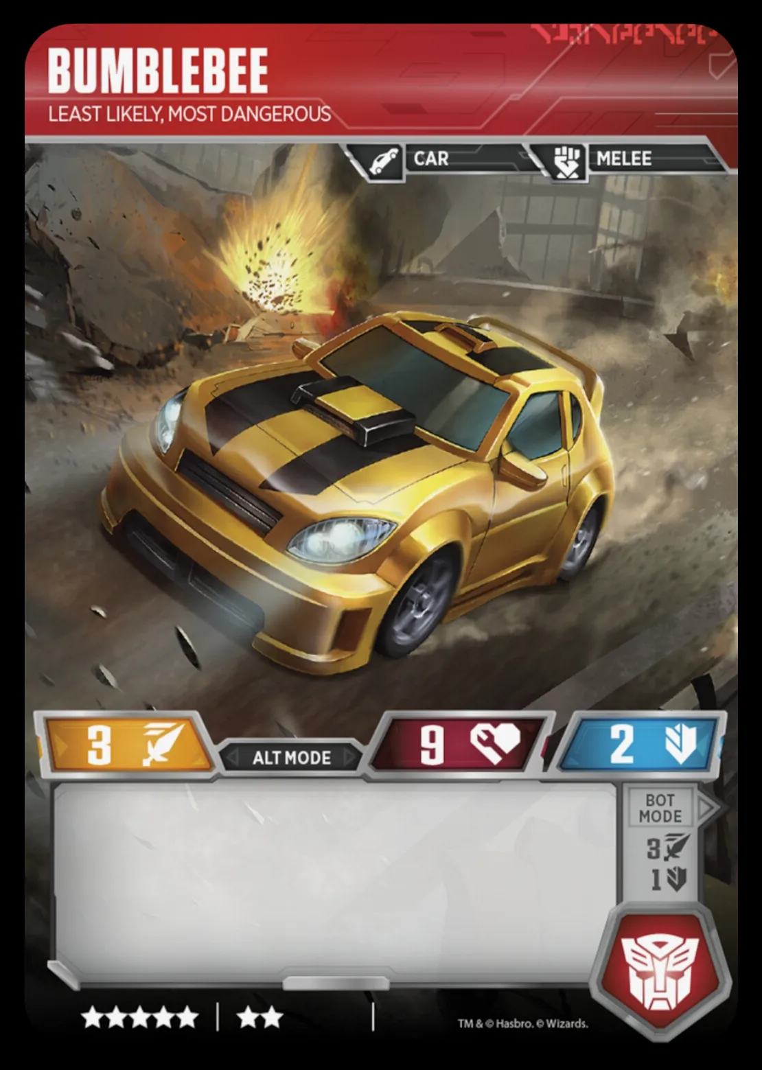 Bumblebee // Least Likely, Most Dangerous alt mode