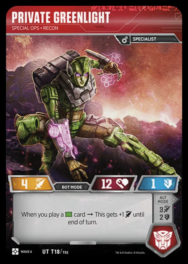 Private Greenlight // Special Ops • Recon bot mode