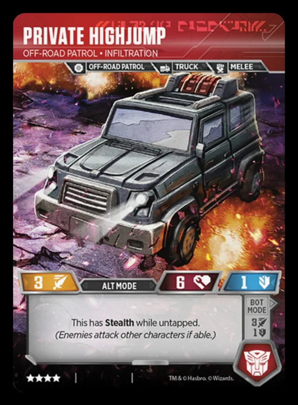 Private Highjump // Off-Road Patrol • Infiltration alt mode