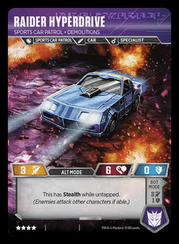 Raider Hyperdrive // Sports Car Patrol • Demolitions alt mode