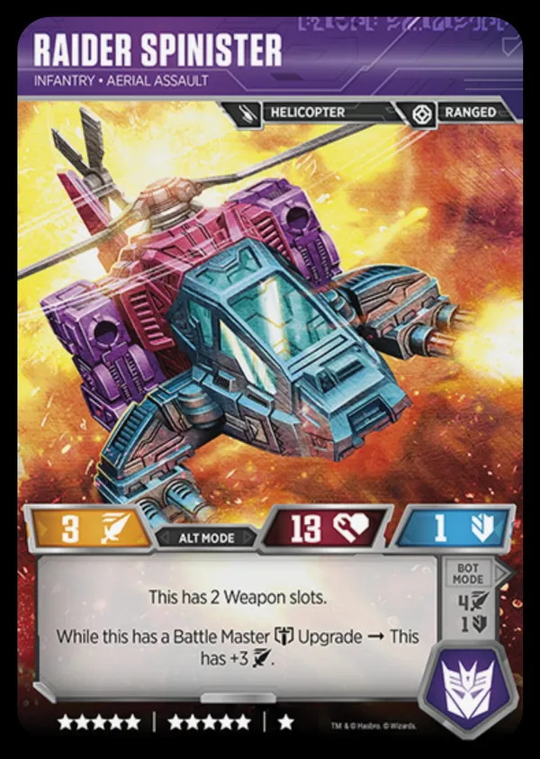Raider Spinister // Infantry • Aerial Assault alt mode