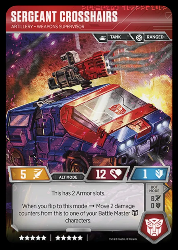 Sergeant Crosshairs // Artillery • Weapons Supervisor alt mode