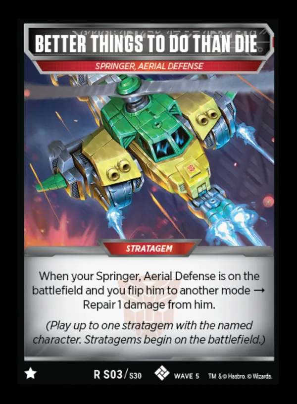 Better Things to Do Than Die // Springer, Aerial Defense card face