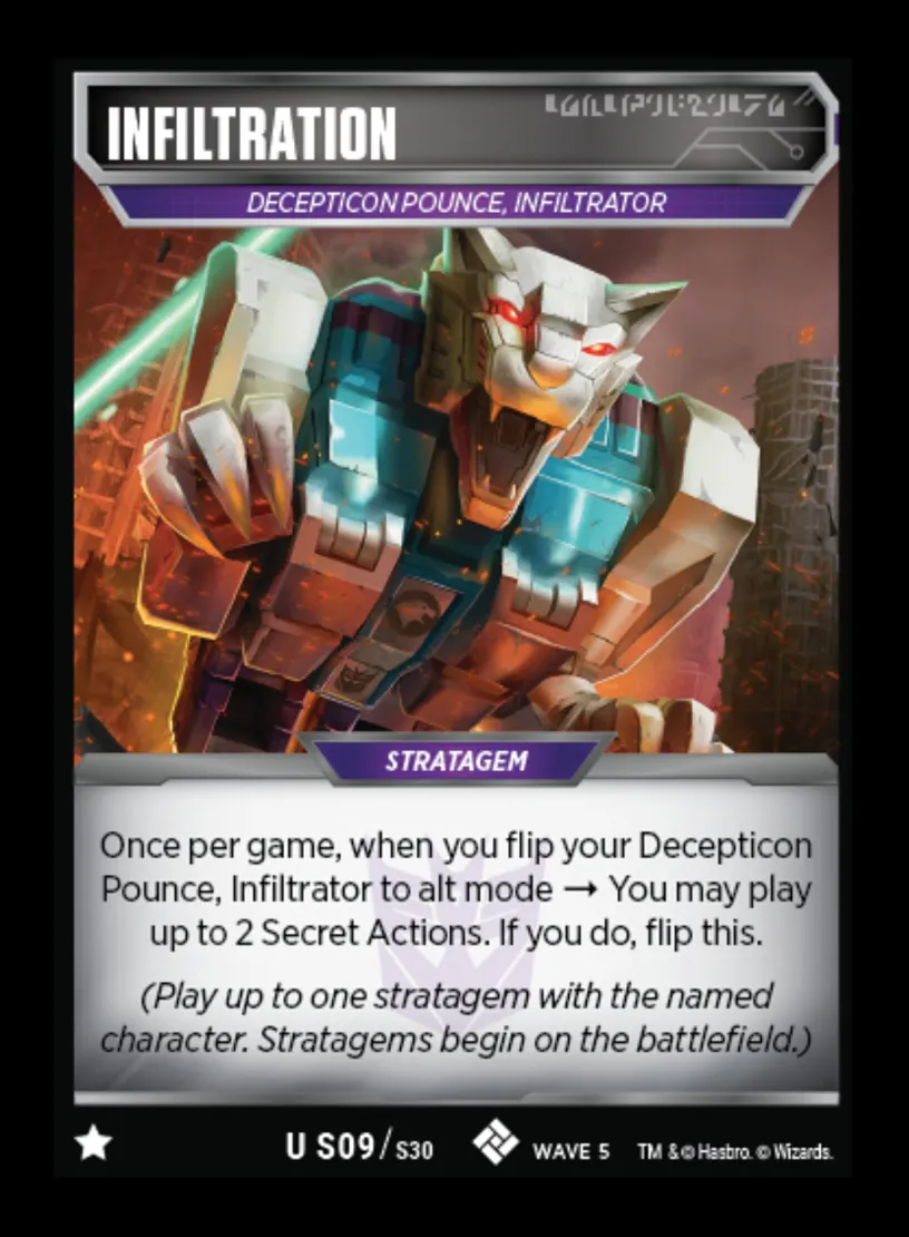 Infiltration // Decepticon Pounce, Infiltrator card face