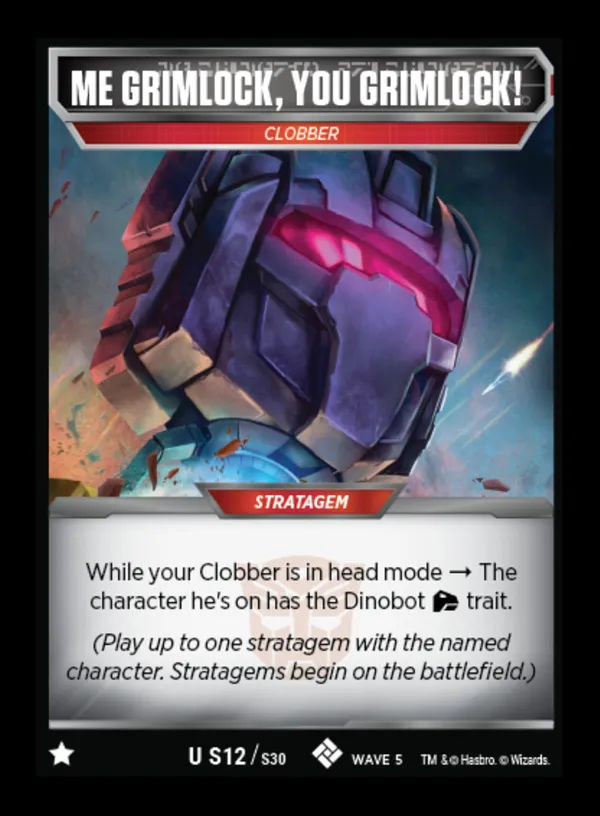 Me Grimlock, You Grimlock! // Clobber card face