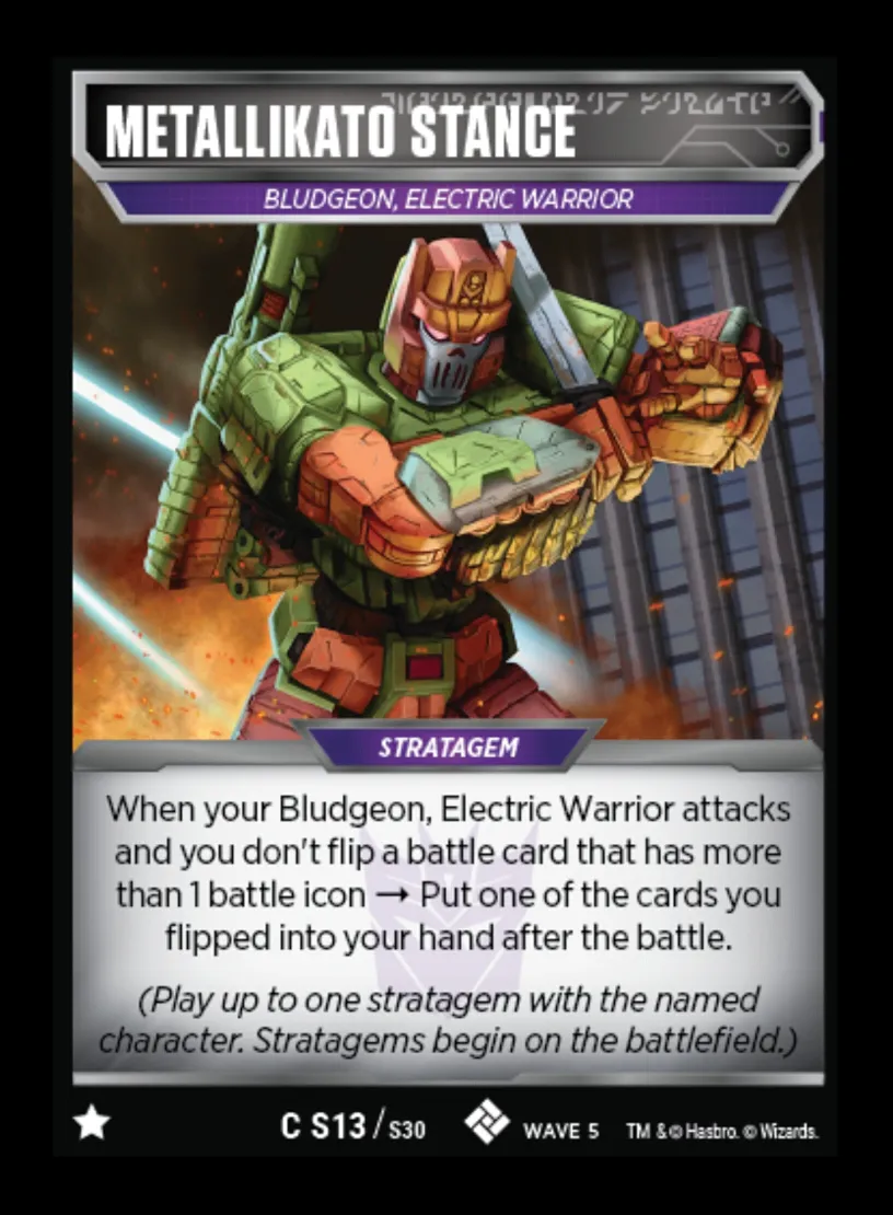 Metallikato Stance // Bludgeon, Electric Warrior card face